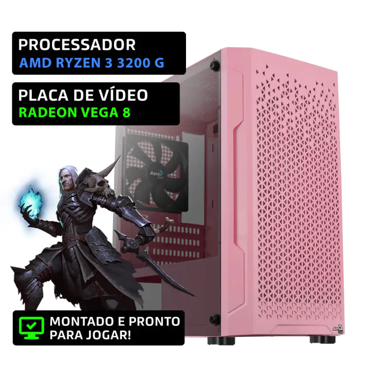 PC Gamer Necromancer | AMD Ryzen 3 3200G | Memória 16GB | Radeon Vega 8 | SSD 120GB - Imagem: 14