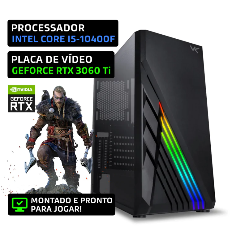 PC Gamer Nexcube Ragnarok | Intel Core i5-10400F | Memória 16GB | Geforce RTX 3060 Ti | SSD 480GB - Imagem: 13