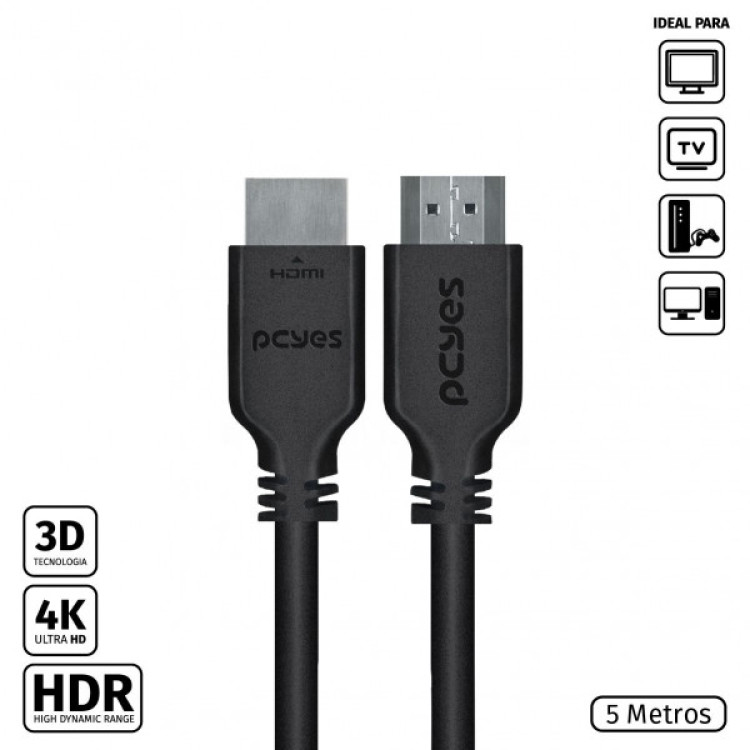 CABO HDMI 5M 2.0V COBRE - Imagem: 1