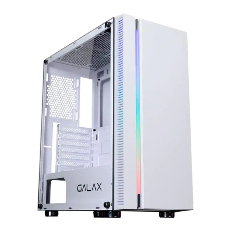 GABINETE GAMER GALAX QUASAR BRANCO LED RGB LATERAL VIDRO ATX GX600-WH - Imagem: 1