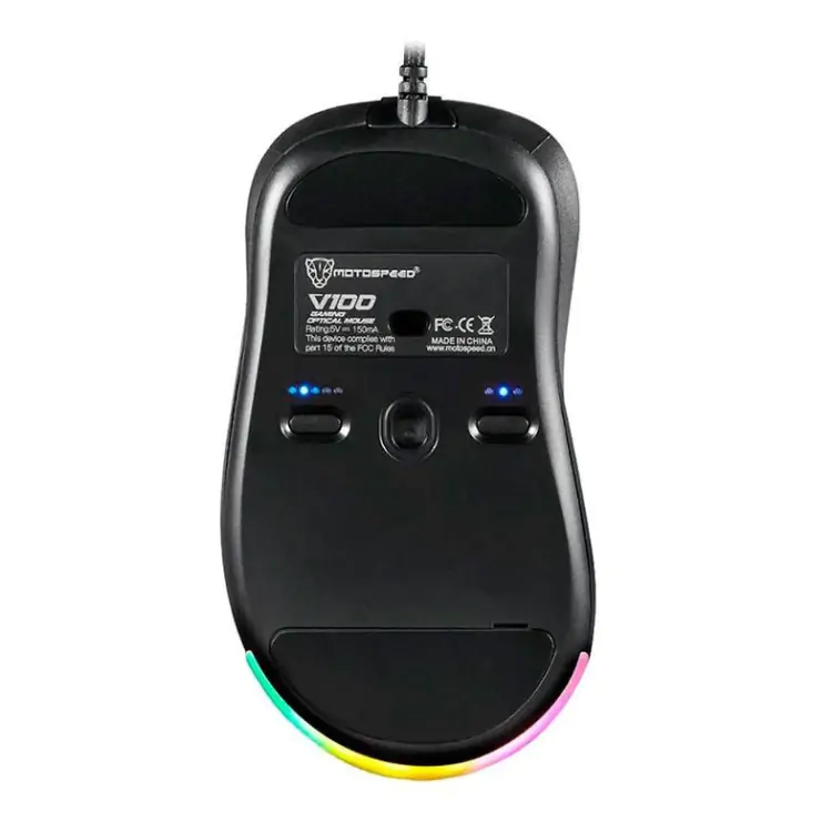 MOUSE GAMER MOTOSPEED V100 PRETO USB LED RGB - Imagem: 2