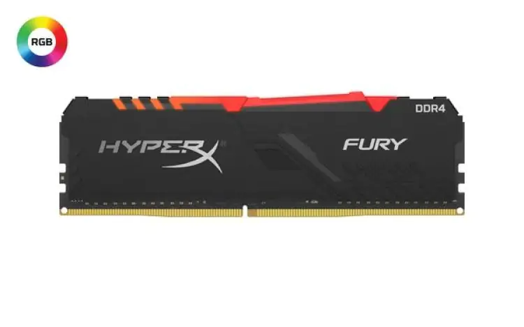 MEMORIA 16GB DDR4 2666MHZ KINGSTON HYPERX FURY PRETO LED RGB KF426C16BBA/16 - Imagem: 1