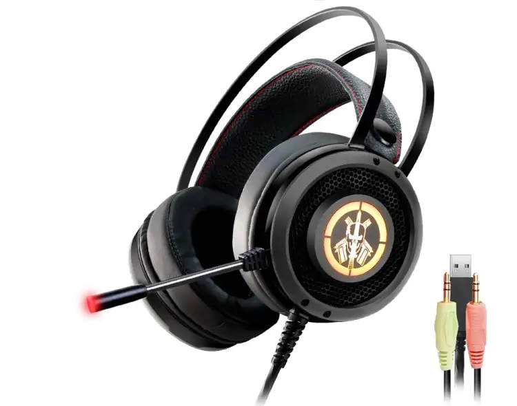 HEADSET GAMER K-MEX AR-50 PRETO P2 LED 7 CORES - Imagem: 1