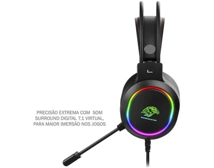 HEADSET GAMER K-MEX AR-43 7.1 PRETO USB LED RAINBOW - Imagem: 3