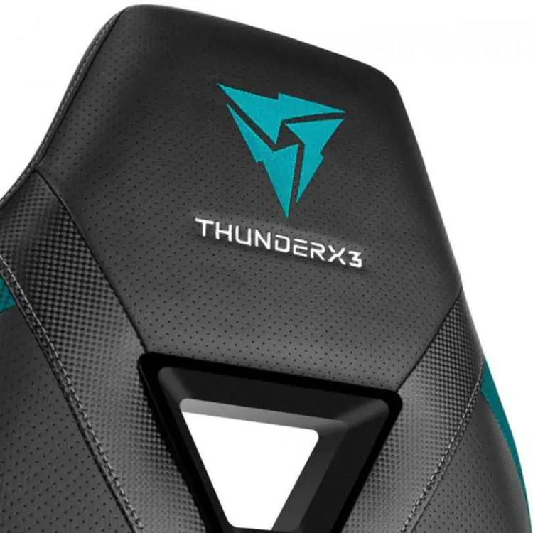 CADEIRA GAMER THUNDERX3 DC3 PRETO/CIANO LOGO CIANO 150KG - Imagem: 4