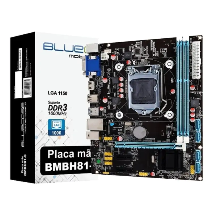 PLACA MÃE BLUECASE BMBH81-T INTEL LGA 1150 DDR3 MINI ITX - Imagem: 1