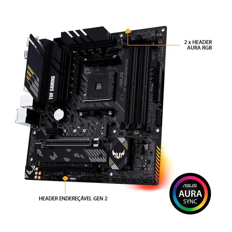 PLACA MÃE AM4 ASUS B550M PLUS TUF GAMING AMD DDR4 MICRO ATX - Imagem: 3