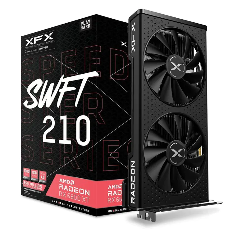 PLACA DE VÍDEO AMD RADEON RX 6600 XT 8GB GDDR6 128BIT XFX SPEEDSTER SERIES RX-66XT8DFDQ - Imagem: 1