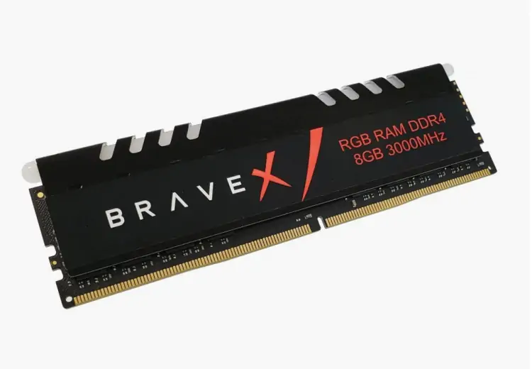 MEMÓRIA 8GB DDR4 3000MHZ WINMEMORY BRAVEX PRETO LED RGB BAS84U8DW - Imagem: 1