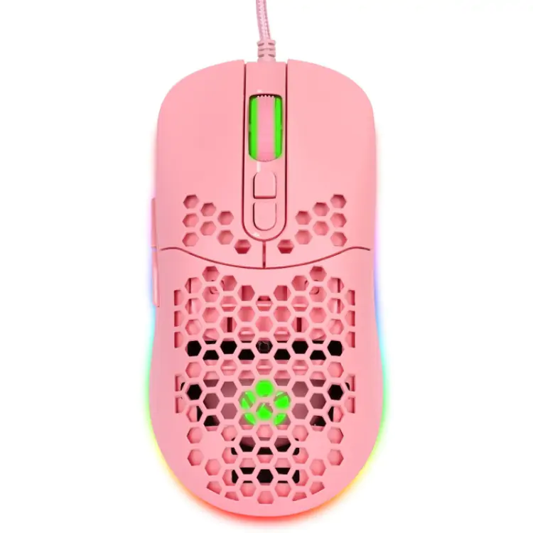 MOUSE GAMER VINIK VK VOID ROSA USB LED RGB MGV100R - Imagem: 1