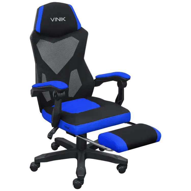 CADEIRA GAMER VINIK ROCKET PRETO/ AZUL CGR10PAZ - Imagem: 1