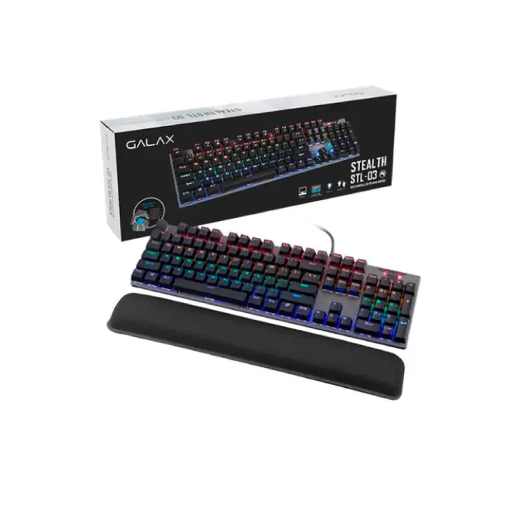 TECLADO GAMER MECÂNICO GALAX STEALTHY PRETO USB RGB STL-03 PT-BLUE - Imagem: 4