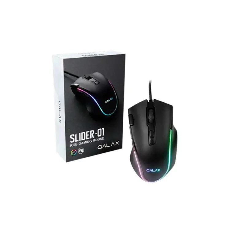 MOUSE GAMER GALAX SLIDER SLD-01 PRETO USB RGB 8 BOTÕES - Imagem: 5