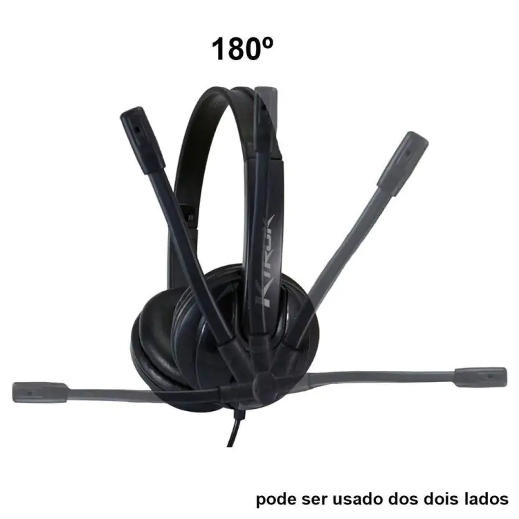 HEADSET CORPORATIVO KTROK KT-3033 PRETO USB - Imagem: 4