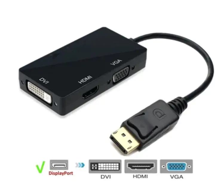 CONVERSOR DISPLAYPORT X HDMI (F)/ VGA (F)/ DVI-I (F) DEX AD-905 - Imagem: 1