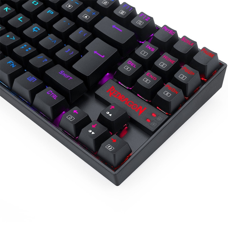 TECLADO GAMER MECÂNICO REDRAGON KUMARA PRETO USB LED RGB SWTICH BROWN PRO - Imagem: 2