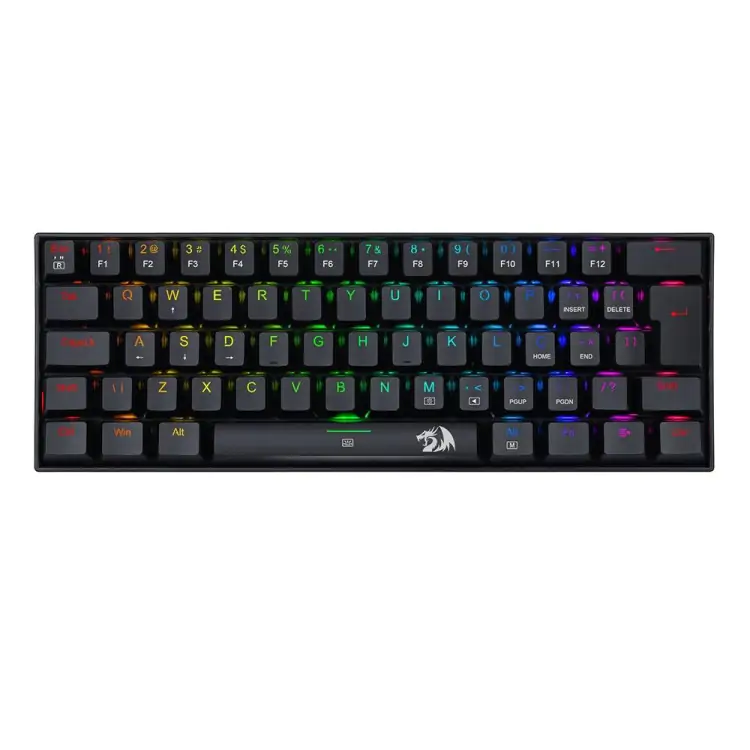 TECLADO GAMER MECÂNICO REDRAGON DRAGONBORN PRETO USB LED RGB SWTICH BLUE - Imagem: 1