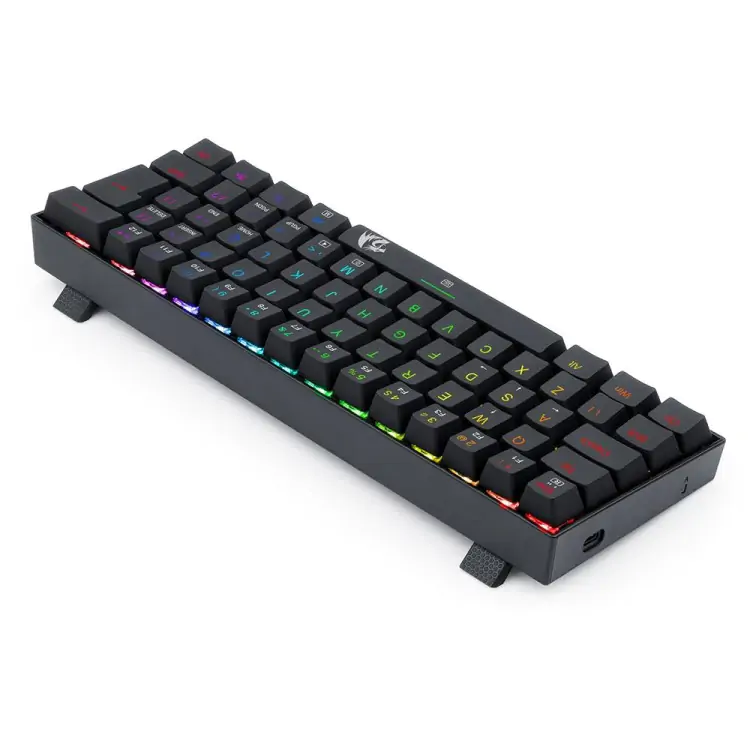 TECLADO GAMER MECÂNICO REDRAGON DRAGONBORN PRETO USB LED RGB SWTICH BLUE - Imagem: 3