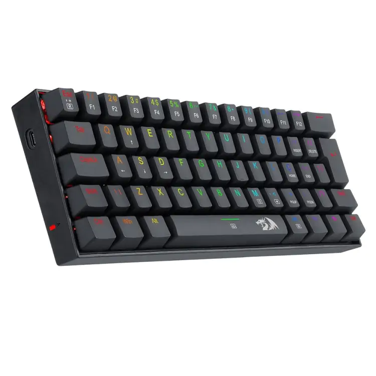 TECLADO GAMER MECÂNICO REDRAGON DRAGONBORN PRETO USB LED RGB SWTICH BLUE - Imagem: 6