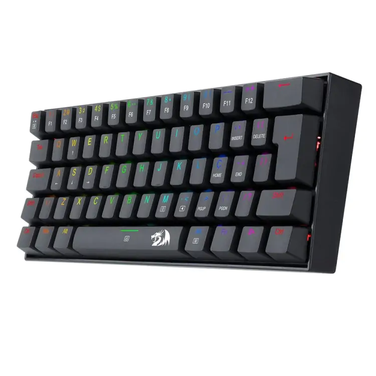 TECLADO GAMER MECÂNICO REDRAGON DRAGONBORN PRETO USB LED RGB SWTICH BLUE - Imagem: 7