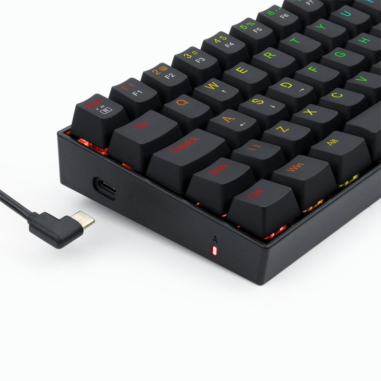 TECLADO GAMER MECÂNICO REDRAGON DRAGONBORN PRETO USB LED RGB SWTICH BROWN - Imagem: 2