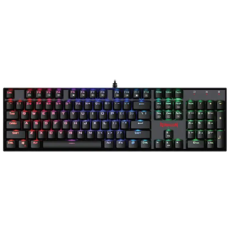 TECLADO GAMER MECANICO REDRAGON MITRA PRETO USB LED RGB SWITCH BLACK - Imagem: 1