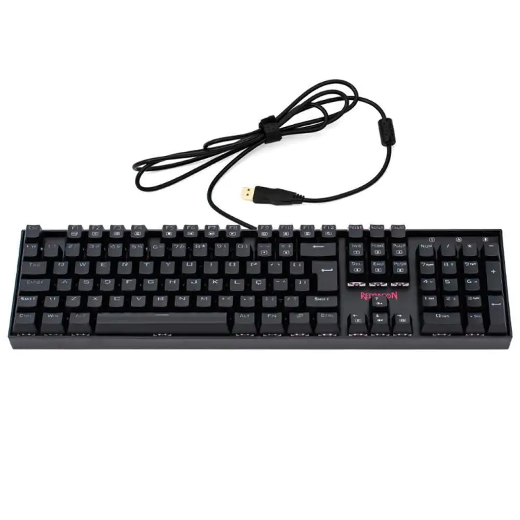 TECLADO GAMER MECÂNICO REDRAGON MITRA PRETO USB LED VERMELHO SWITCH BLACK - Imagem: 3