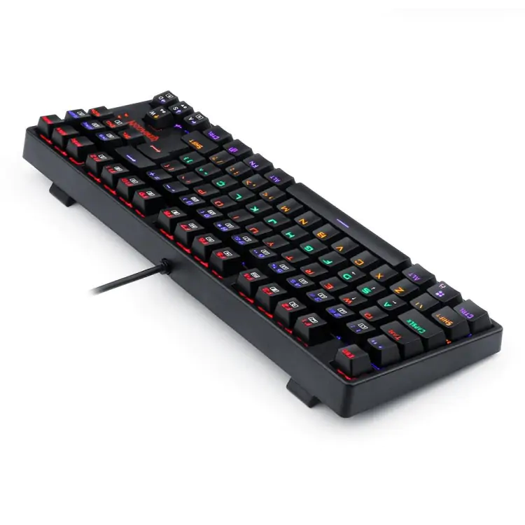 TECLADO GAMER MECANICO REDRAGON DAKSA PRETO USB LED RAINBOW SWITCH RED - Imagem: 3