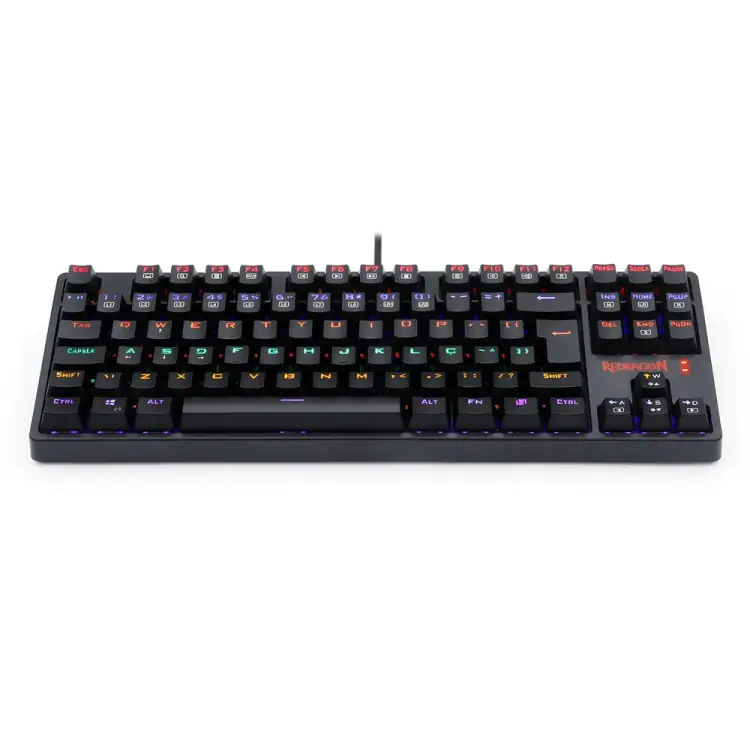 TECLADO GAMER MECANICO REDRAGON DAKSA PRETO USB LED RAINBOW SWITCH RED - Imagem: 4