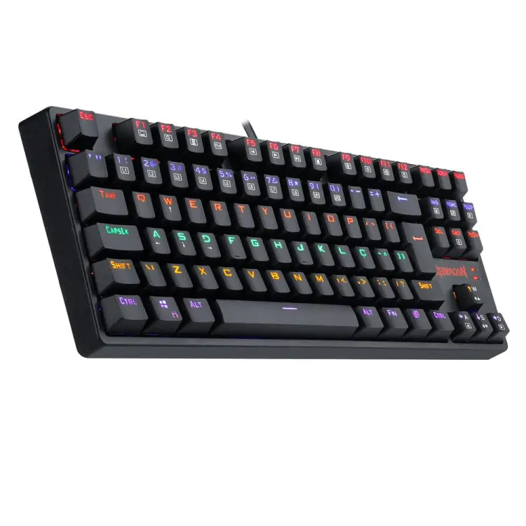 TECLADO GAMER MECANICO REDRAGON DAKSA PRETO USB LED RAINBOW SWITCH RED - Imagem: 6