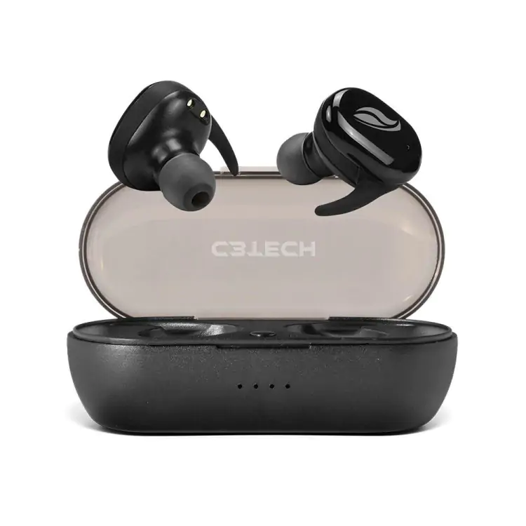FONE DE OUVIDO SEM FIO C3TECH TWS-50 AURICULAR BLUETOOTH PRETO - Imagem: 1