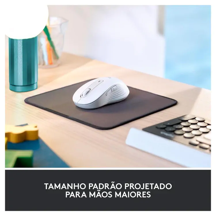 MOUSE SEM FIO LOGITECH M650 SIGNATURE BRANCO USB BLUETOOTH - Imagem: 7