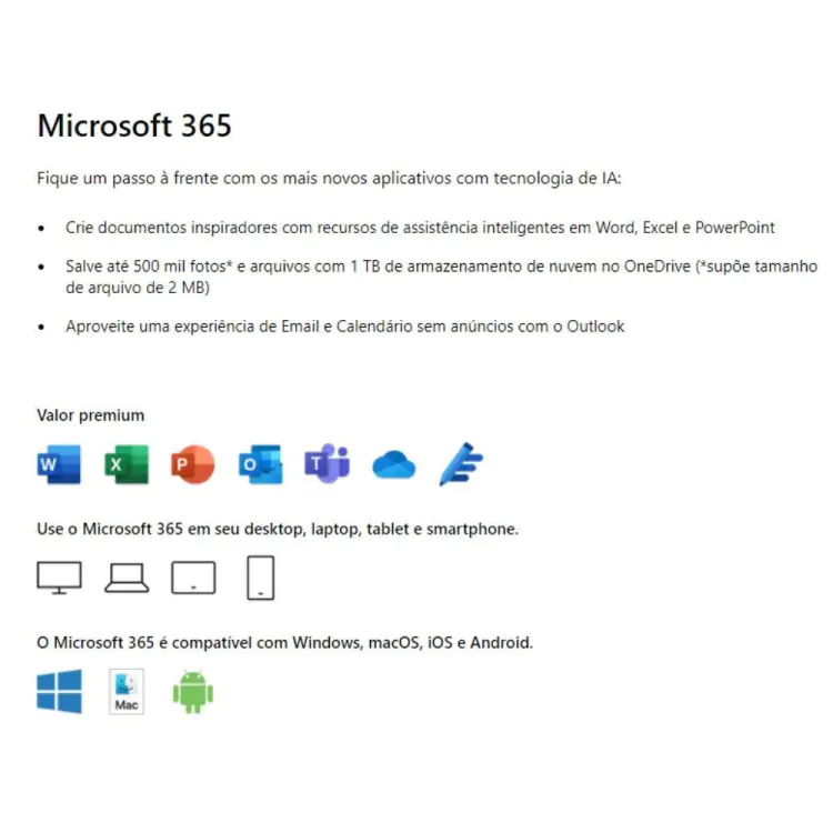 LICENCA MICROSOFT 365 12 MESES 1P PRODUCT KEY - Imagem: 3