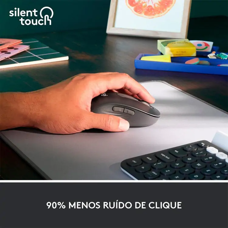 MOUSE SEM FIO LOGITECH M650L LEFT PRETO USB BLUETOOTH - Imagem: 6