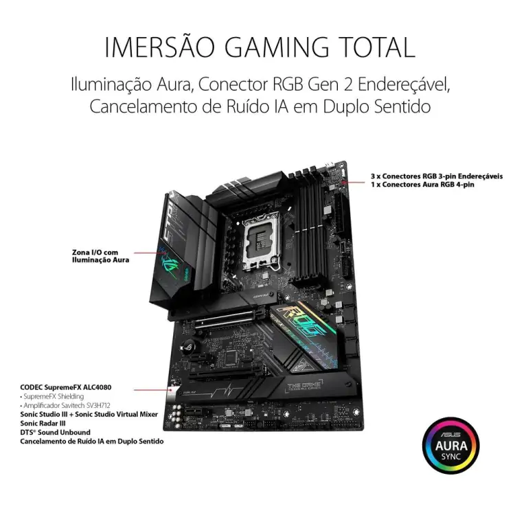 PLACA MÃE ASUS B660-F ROG STRIX GAMING WIFI INTEL LGA 1700 DDR5 ATX - Imagem: 2