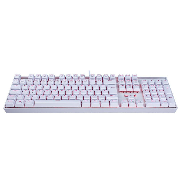 TECLADO GAMER MECÂNICO REDRAGON MITRA BRANCO USB LED VERMELHO SWITCH RED - Imagem: 3