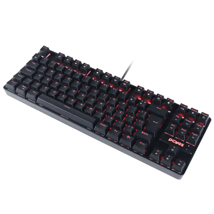 TECLADO GAMER MECÂNICO PCYES NERON PRETO USB LED VERMELHO SWTICH OUTEMU BLUE PNOHBLV - Imagem: 11