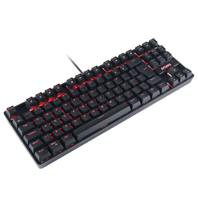 TECLADO GAMER MECÂNICO PCYES NERON PRETO USB LED VERMELHO SWTICH OUTEMU BLUE PNOHBLV - Imagem: 12