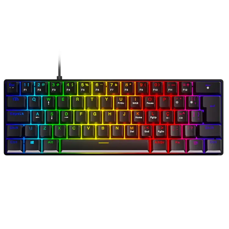 TECLADO GAMER MECÂNICO PCYES ZOT PRETO USB LED RGB SWTICH OUTEMU RED PZOHBLRGB - Imagem: 1