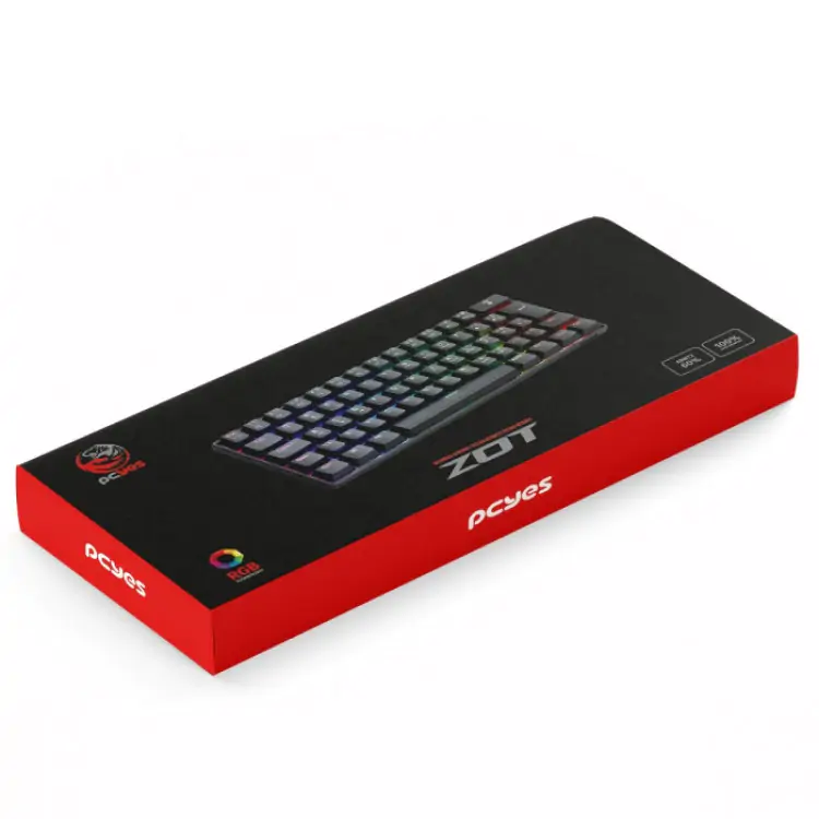 TECLADO GAMER MECÂNICO PCYES ZOT PRETO USB LED RGB SWTICH OUTEMU RED PZOHBLRGB - Imagem: 2