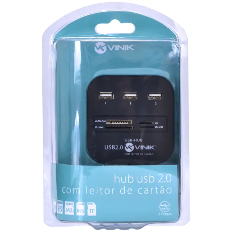 HUB USB 2.0 3 PORTAS 7 EM 1 SD/TF/MSD/M2/MS - Imagem: 5