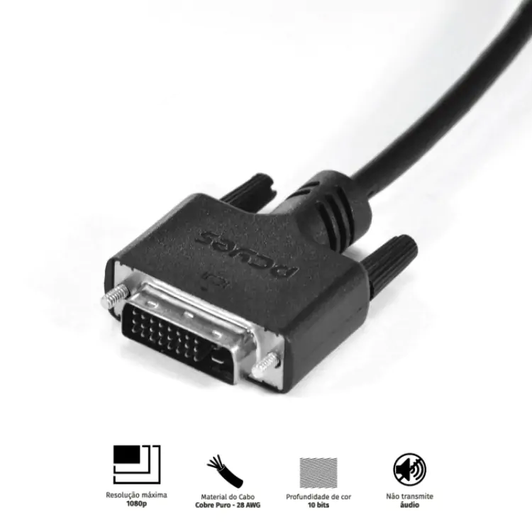CABO DVI-D X HDMI PCYES 2M PDHM20-2 - Imagem: 2