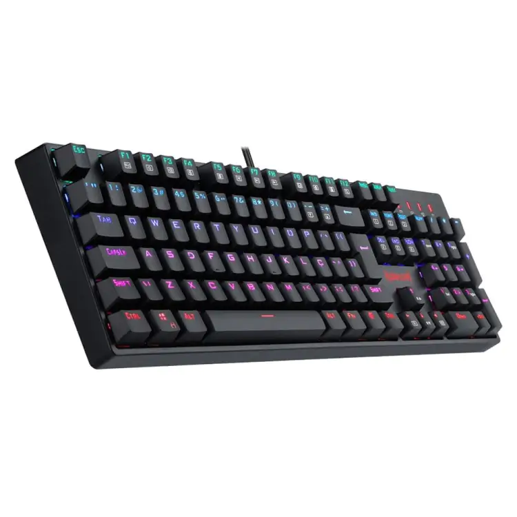 TECLADO GAMER MECÂNICO REDRAGON SURARA PRO PRETO LED RGB SWITCH BROWN - Imagem: 7