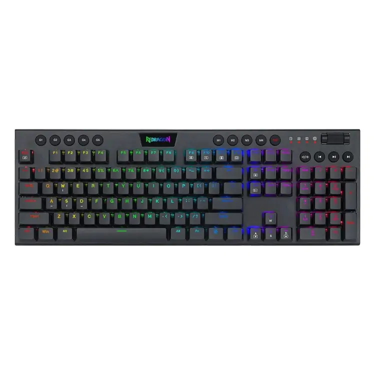 TECLADO GAMER MECÂNICO REDRAGON HORUS PRETO LED RGB SWITCH BLUE - Imagem: 1