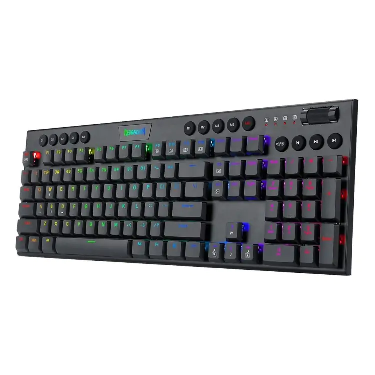 TECLADO GAMER MECÂNICO REDRAGON HORUS PRETO LED RGB SWITCH BLUE - Imagem: 3