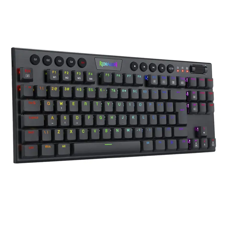 TECLADO GAMER MECÂNICO REDRAGON HORUS TKL PRETO LED RGB SWITCH BLUE - Imagem: 2