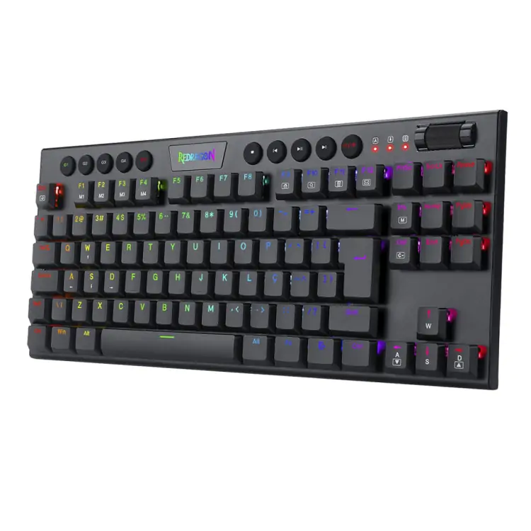 TECLADO GAMER MECÂNICO REDRAGON HORUS TKL PRETO LED RGB SWITCH BLUE - Imagem: 3