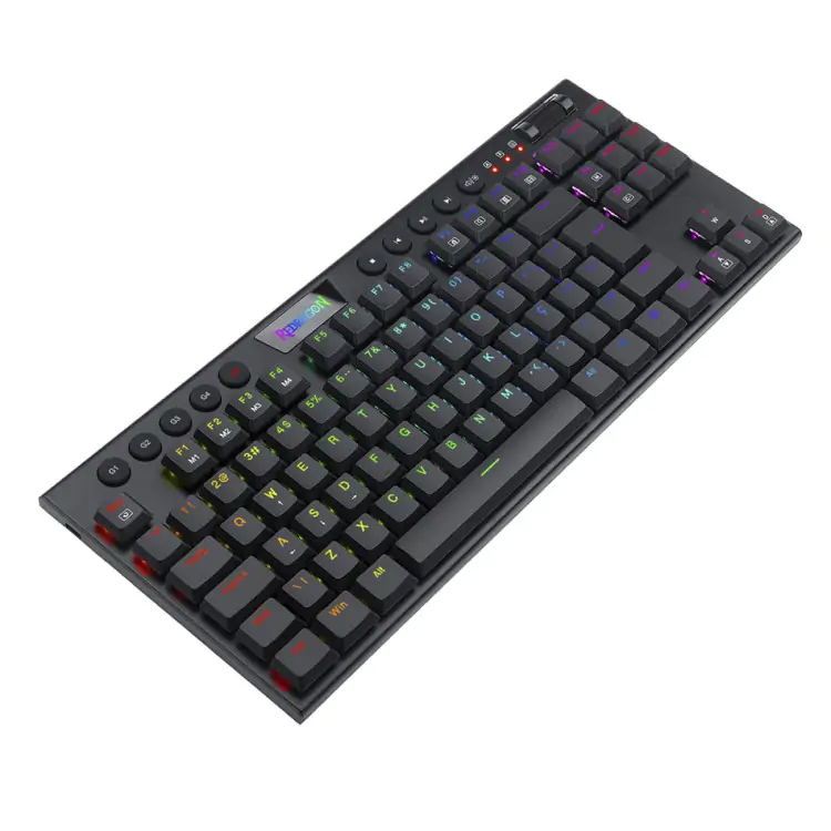 TECLADO GAMER MECÂNICO REDRAGON HORUS TKL PRETO LED RGB SWITCH BLUE - Imagem: 4