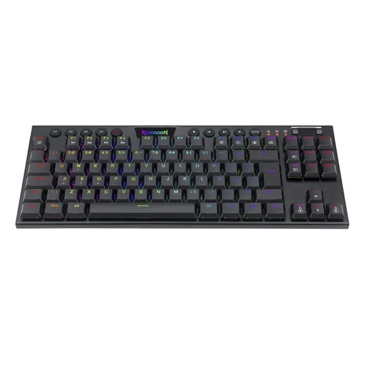 TECLADO GAMER MECÂNICO REDRAGON HORUS TKL PRETO LED RGB SWITCH BLUE - Imagem: 6