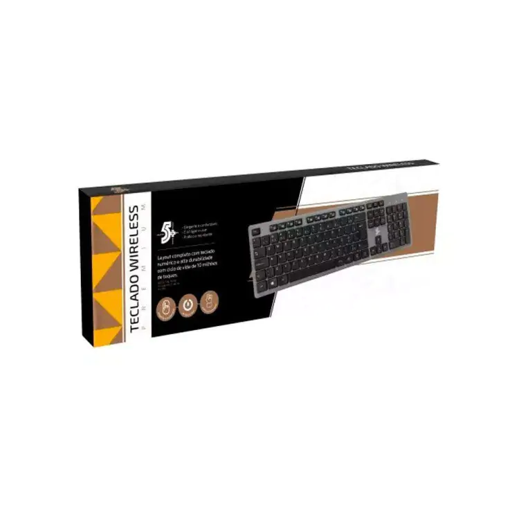 PRODUTO COM DESCONTO TECLADO 5+ PREMIUM CINZA WIRELESS - Imagem: 3